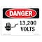 Signmission Safety Sign, OSHA Danger, 18" Height, 24" Width, 13200 Volts, Landscape OS-DS-D-1824-L-1006 - alternate 1